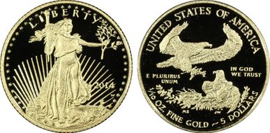 2014-W $5 Gold Eagle PR69DCAM