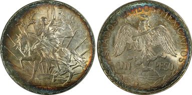 1913/2 Peso Caballito KM-453  Ag MS65
