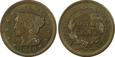 1849 1C MS63BN