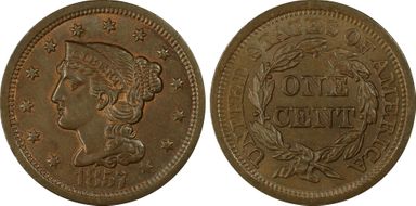 1857 1C Large Date MS63BN