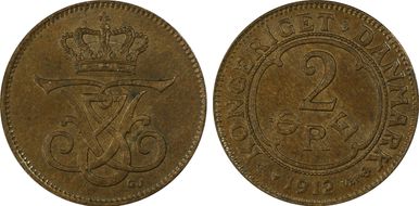 1912 VBP GJ 2 Øre MS62BN