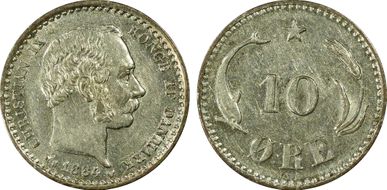 1884 CS 10 Øre AU58
