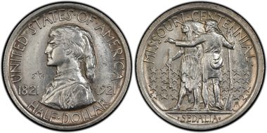 1921 50C Missouri, 2*4 AU58