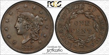 1835 1C Head of 1836 AU55BN