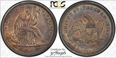 1839 50C WB-1 No Drapery AU50