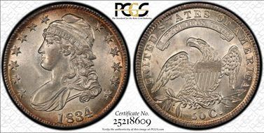 1834 50C O-105 MS64