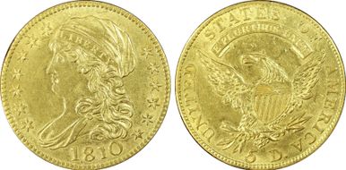 1810 $5 Large Date, Large 5 AU55