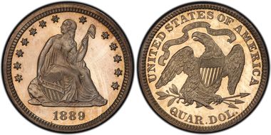 1889 25C PR66CAM