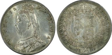 1887 1/2 Cr S-3924 Jubilee Head MS64