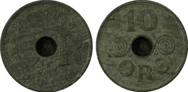 1943-N GJ 10 Øre MS62