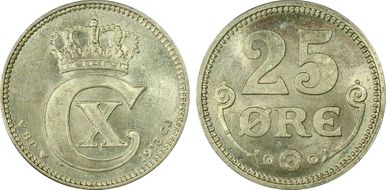 1913 VBP GJ 25 Øre MS64