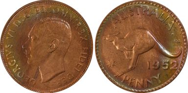 1952 A. (p) 1D London Reverse MS64+ RB