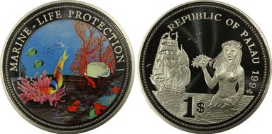 1994 $1 KM-5 Ocean Scene Colorized PR69DCAM