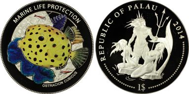 2014 $1 Ostracion Cubicus Au Marine Life Protection PR68DCAM