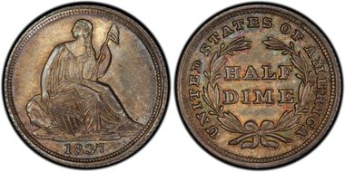 1837 H10C Seated, Small Date MS64+