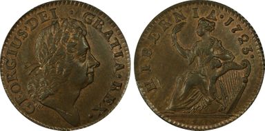 1723 1/2P Hibernia MS64BN