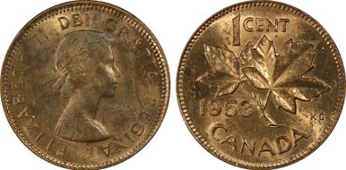 1953 1C Strap MS63RB