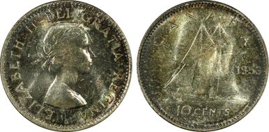 1953 10C No Strap MS66