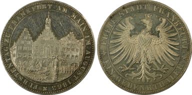 1863 Thaler Princes KM-372  Ag MS63