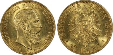 1888-A 10 Mk J-247 Friedrich MS64