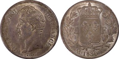 1830-K 5 Fr Gad-644 F-311 Charles X MS62