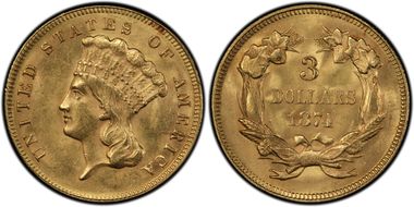 1874 $3 MS62