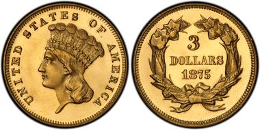 1875 $3 PR64CAM
