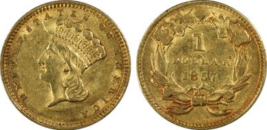 1857 G$1 AU55