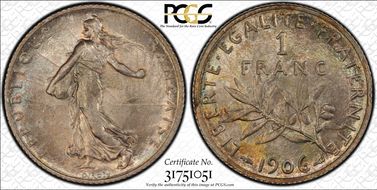 1906 1 Fr Gad-467 F-217 MS65