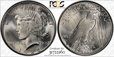 1925 $1 MS66
