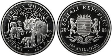 2008 100 S African Elephant MS69