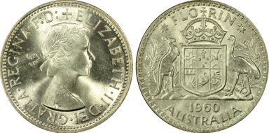 1960(m) Florin KM-60  Ag MS66