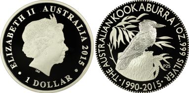 2015-P $1 Kookaburra Ag First Strike PR70DCAM