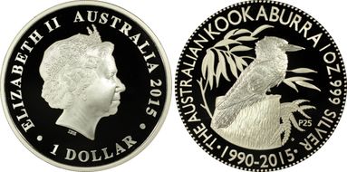 2015-P $1 Kookaburra Ag First Strike PR70DCAM