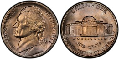 1938-D 5C Jefferson MS67FS