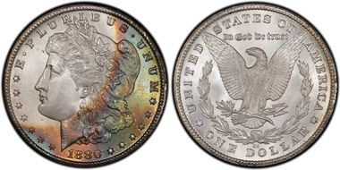 1880-CC $1 VAM 8 8/7, Rev. of '79 MS66+