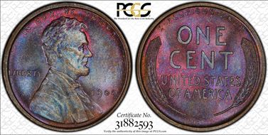 1909 1C Lincoln MS64BN