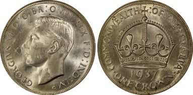 1937 Crown KM-34  Ag MS62