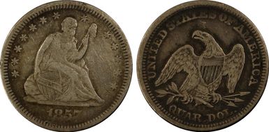 1857-O 25C VF25