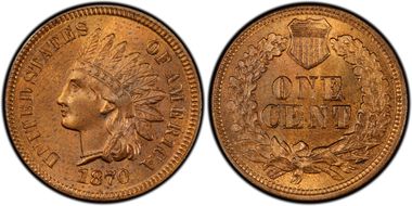 1870 1C MS64+ RB