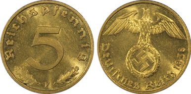 1939-F 5 Pfg J-363 MS66