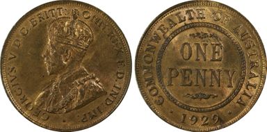 1929 (m) 1D English obverse MS64RB