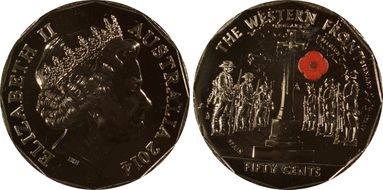 2014 50C Western Front Colorized MS67