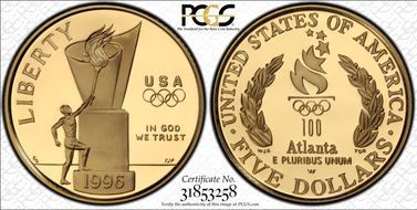 1996-W $5 Cauldron PR69DCAM