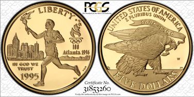 1995-W $5 Torch Runner PR69DCAM