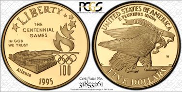 1995-W $5 Stadium PR69DCAM