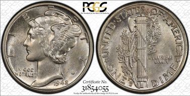 1942-D/D 10C RPM FS-501 AU58