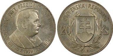 1939 20 Kor KM-3 AU58