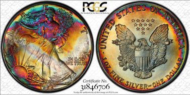 1986 $1 Silver Eagle MS67