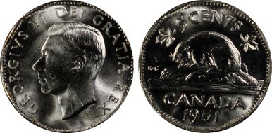 1951 5C Low Relief MS64